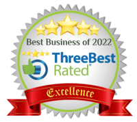 Three Best Rated award badge for lawn care services in Carmel, IN.