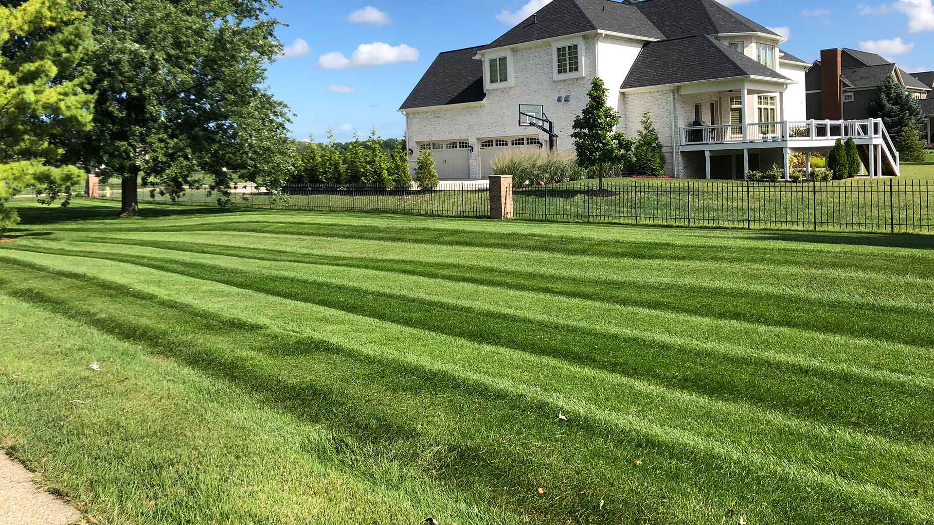 Healthy lawn with lawn mowing services in Fishers, IN.